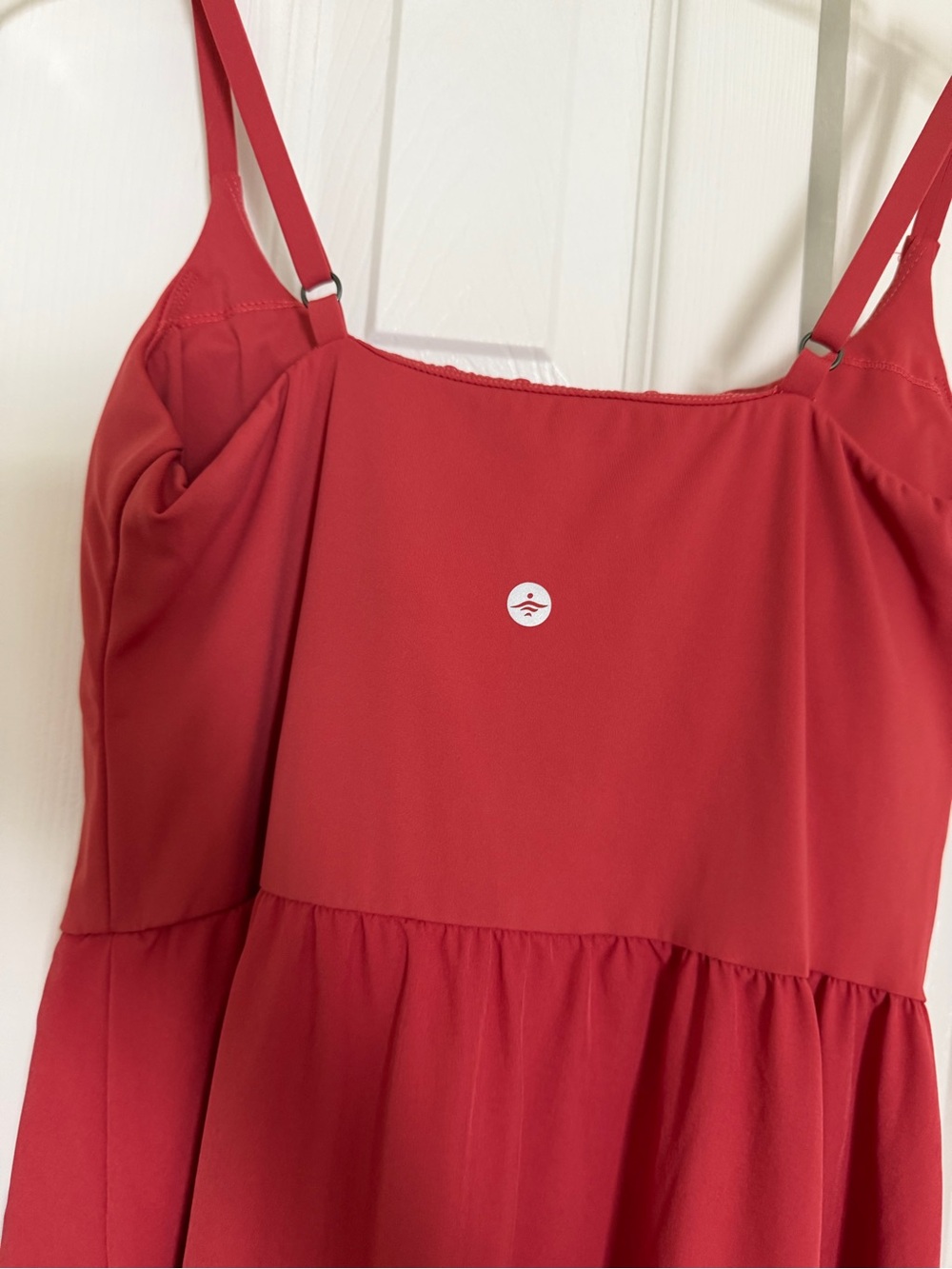 Halara Red Midi Dress XS Built-In Bra Sleeveless High Low Dress - Picture 5 of 8